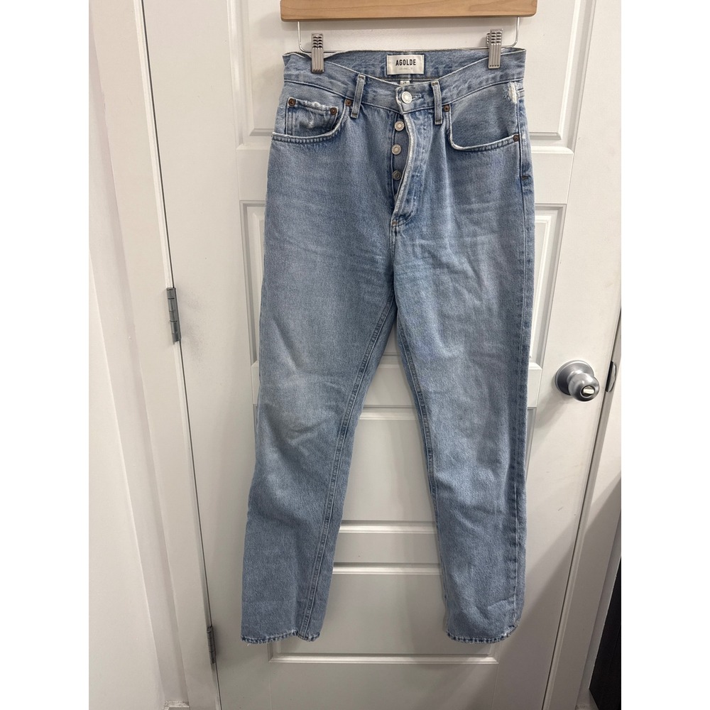 AGOLDE Lana High Rise Straight Leg Jeans Light Wash Blue Size 24